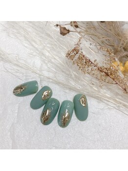 リジョイスヘア エン(REJOICE hair EN)/～2021秋ネイル～くすみグリーン