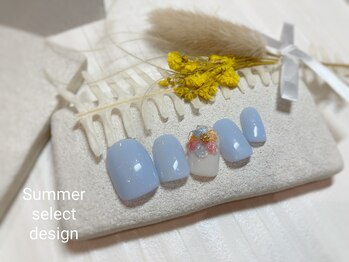 ブレス 仙台駅前本店(BLESS)/ぷっくり夏花の可憐なネイル!