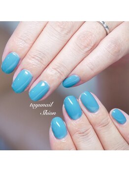 たゆ ネイル(たゆnail)/ブルーワンカラースクエアネイル