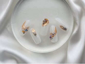 ネイル スパ ココプラス(Nail spa Cocoplus)/ニュアンス×ストーンパーツ