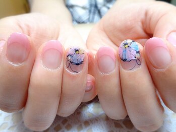 アミュリー ネイル アトリエ(Amury nail atelier)/朝顔☆フレンチネイル♪ピンク