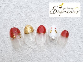 エスプレッソ アイビューティーアンドネイル 新百合ヶ丘店(Espresso)/和柄ネイル 和風ネイル ネイビー