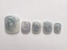 くすみブルーもやもやネイル
