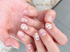 shell border&see-through plaid