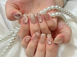 ドット、マグネット、秋ネイル