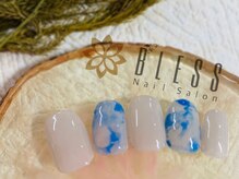 ブレス 仙台駅前本店(BLESS)/マーブルネイルでさわやかに♪