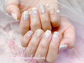 エンジェルネイルサロン(Angel nail salon)/チェックXハートXぷっくり