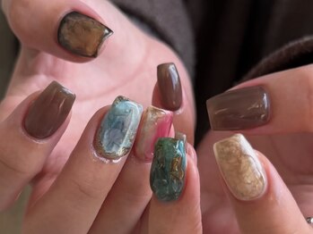 5本art/ニュアンスネイル