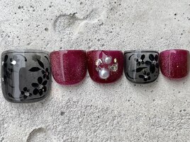 小花シアーブラックFOOT ¥12000