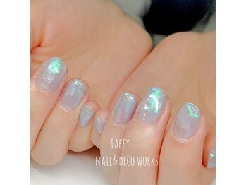 ラフィー ネイルアンドデコワークス(Laffy nail&deco works)/ブルーオーロラネイル