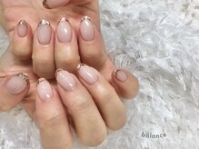 シンプルジェルネイル専門店 バランス(balance)/ピンクゴールドガラスフレンチ♪