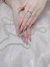【チップ長さ出し】フレンチネイル/ガラスフレンチ¥11980