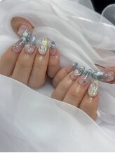 ポミーネイル 池袋店(pomynail)/水色ラメネイル