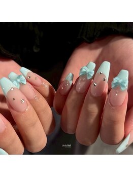 ジョジョ ネイル アット サンノミヤ(JOJO Nail at Sannomiya)の写真/トレンド感のあるワンホン/韓国/ちゅるんネイルはお任せ☆持ち込みアートの再現性もご満足な仕上がりに♪
