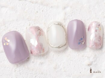 アイネイルズ 横浜WEST店(I-nails)/水彩大理石ネイル　8480円
