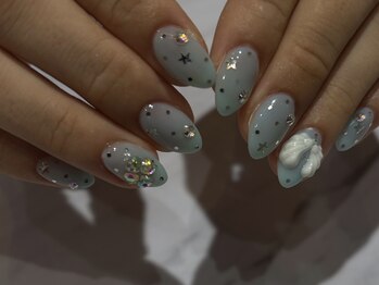 オーシャンネイル 新宿店(Ocean nail)/ホロドット×天使の羽ネイル