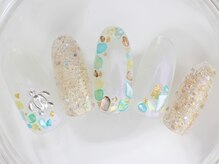 ネイルサロン あかねいろ/夏色　クリア　シェル　ホヌ