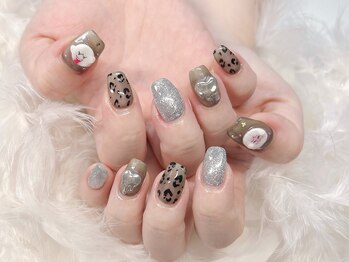 シナモンネイル(cinnamonnail)/ヒョウ柄ネイル