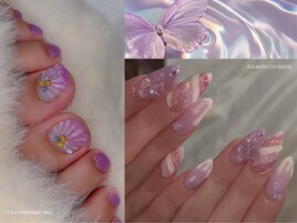 夏終わりおすすめパープルネイル