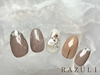 ネイルアンドジュエリーラズリ(Nail＆Jewelry RAZULI)/ヌーディガラスフレンチ