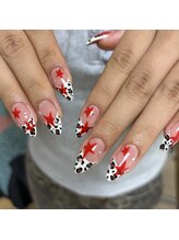 レオパード×星 定番の秋ネイル