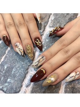 グラマラス アンジェアイ 荻窪店(glamourous ange eye)/大理石ネイル