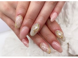 (中原)キラキラ大理石ネイル