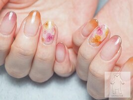 水彩フラワーネイル