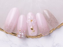 モンスリール 麻布十番(Mon Sourire)/ぷっくりキラキラフラワーネイル