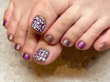 ヌル ネイル 堀江(NURU NAIL HORIE)/ツイード秋フットネイル☆