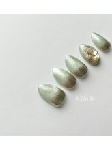 S. Nails【フィルイン/長さだし/マグネット/ニュアンス/フット/ハンドケア】/マグネット＋ミラーグラデ