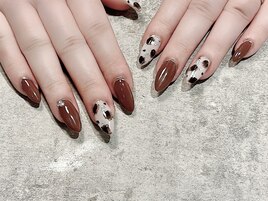 スカルプ brown×ホワイトべっ甲