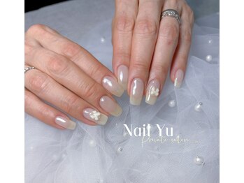 ネイルユー(Nail Yu)/ワンカラーandパウダーandリボン