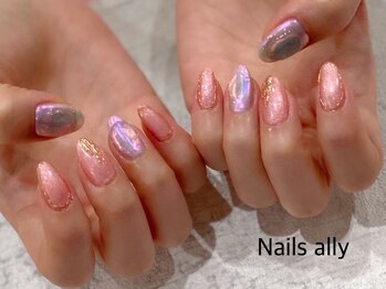氷ネイル×うるうるネイル×春