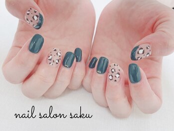 サク(saku)/定額デザイン/レオパード