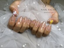 ユーネイル(YW nail)/グラデーション＋パーツ