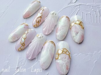 ラピス 自由が丘(Lapis)の写真/時間内ならアートやり放題！オフ・補強・長さだしも込みの定額制★手描き大人可愛いネイルは当店へ♪