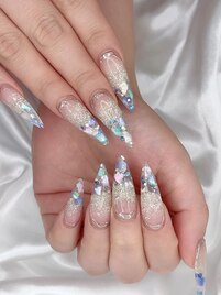 クリアシェル埋め込みネイル