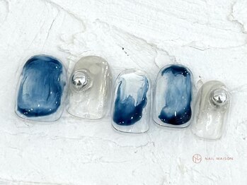 ネイルメゾン 池袋店(NAIL MAISON)/ブルーもやもや¥5800