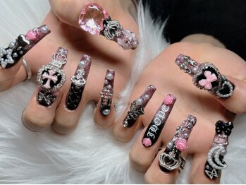 アモ ラブネイルズ(AMO Love nails)の写真/高技術の長さ出しアートで美しい仕上がりに★チップが苦手な方にも◎ロングネイルデザインも豊富にご用意♪