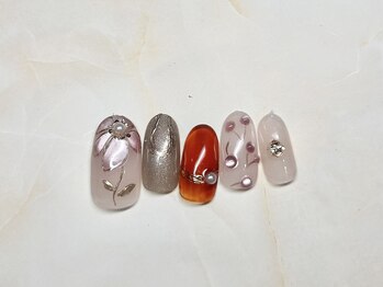 アルク バイ ネオリーブ 荻窪店(arc by neolive)/3月定額/フラワーネイル