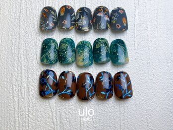 ウロネイルズ(ulo nails)/手描き秋ボタニカルネイル