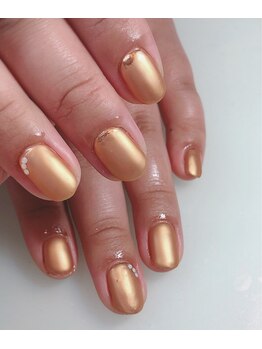 ミラーネイルのマット仕上げ★