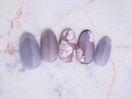マグネット×お花ネイル