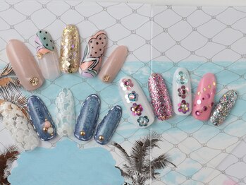 ネイルサロン ティーエイチセブン(Nail Salon TH SEVEN)/レース　デニム　フラワー　水玉