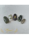 抹茶チョコレートネイル