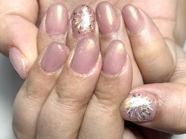 ピンクネイル花火