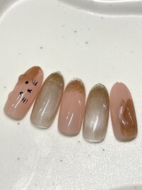お耳ぷっくり猫ネイル