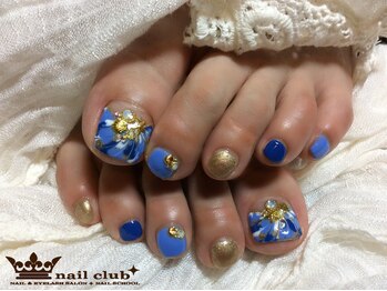 ネイルクラブ(nail club)/大人ブルーなフットネイル