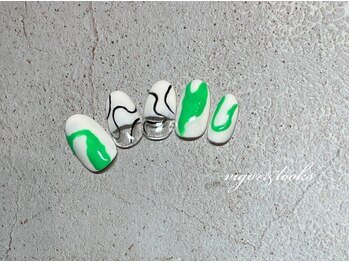 ヴィガー アンド ルックス 白金 目黒(Vigor&Looks)/ニュアンス アートネイル 曲線